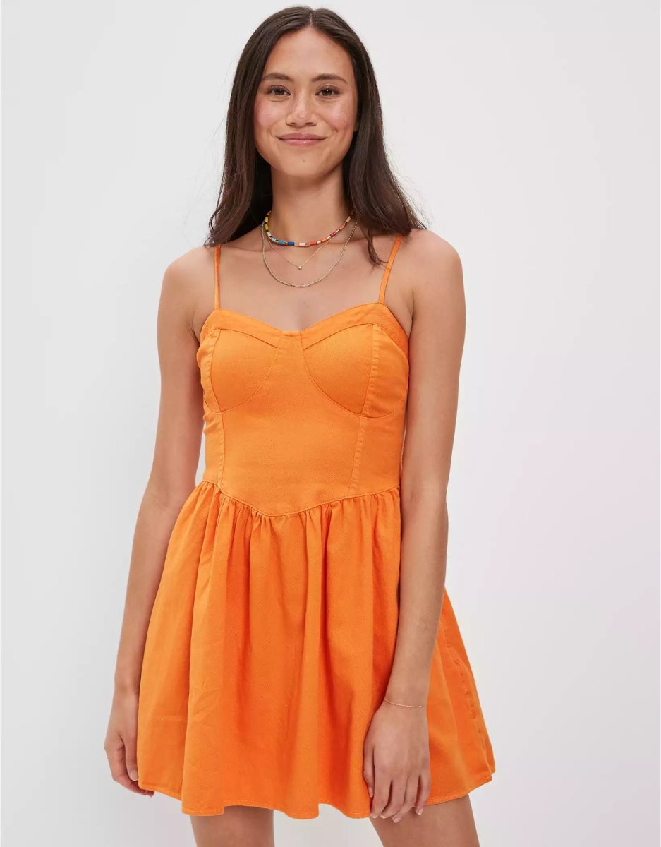 Mini Robe American Eagle AE Corset Cami Orange Femme | YGQ-71827919